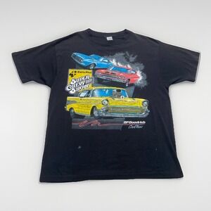 Vintage Chevy Shirt Mens L Super Show Chevrolet Drag Racing Black Muscle Car 90s